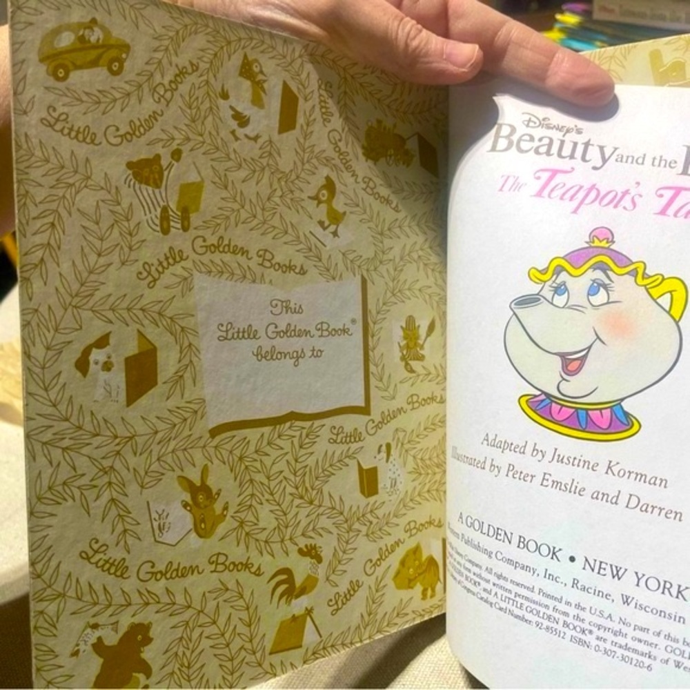 BNWT Vintage A Little Golden Book Disney Beauty and the Beast Teapot’s Tale - Picture 5 of 11